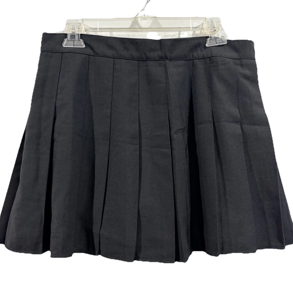 Womens Pleated Mini Skirt 3XL Black A-Line Preppy School Style